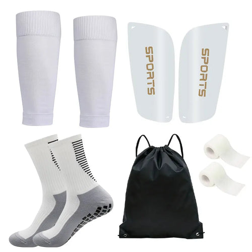 5PCS Set Teenagers Football Bag Soccer Socks Grip Men Sport Socks