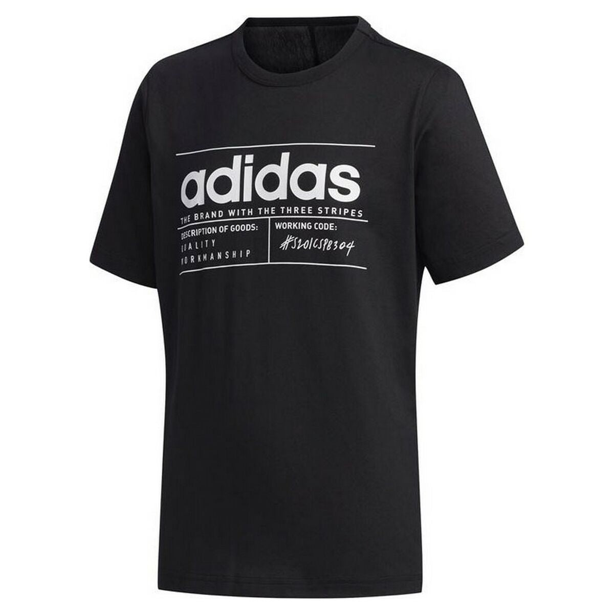 Kid's Short Sleeve T-Shirt Adidas Brilliant Basics Black