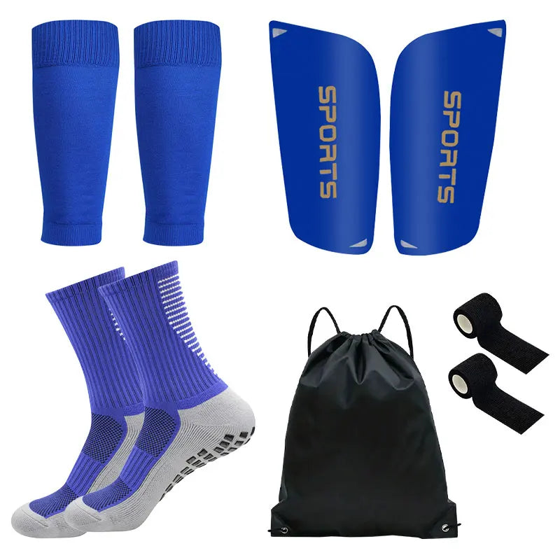 5PCS Set Teenagers Football Bag Soccer Socks Grip Men Sport Socks