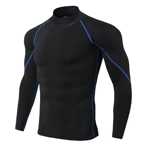 Men Bodybuilding Sport T-shirt Quick Dry Running Shirt Long Sleeve