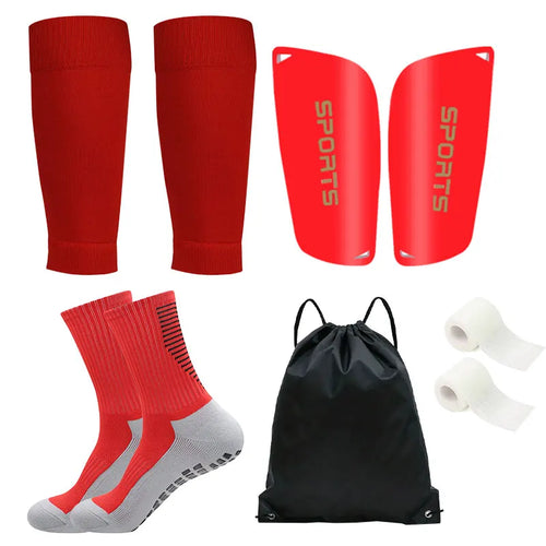 5PCS Set Teenagers Football Bag Soccer Socks Grip Men Sport Socks