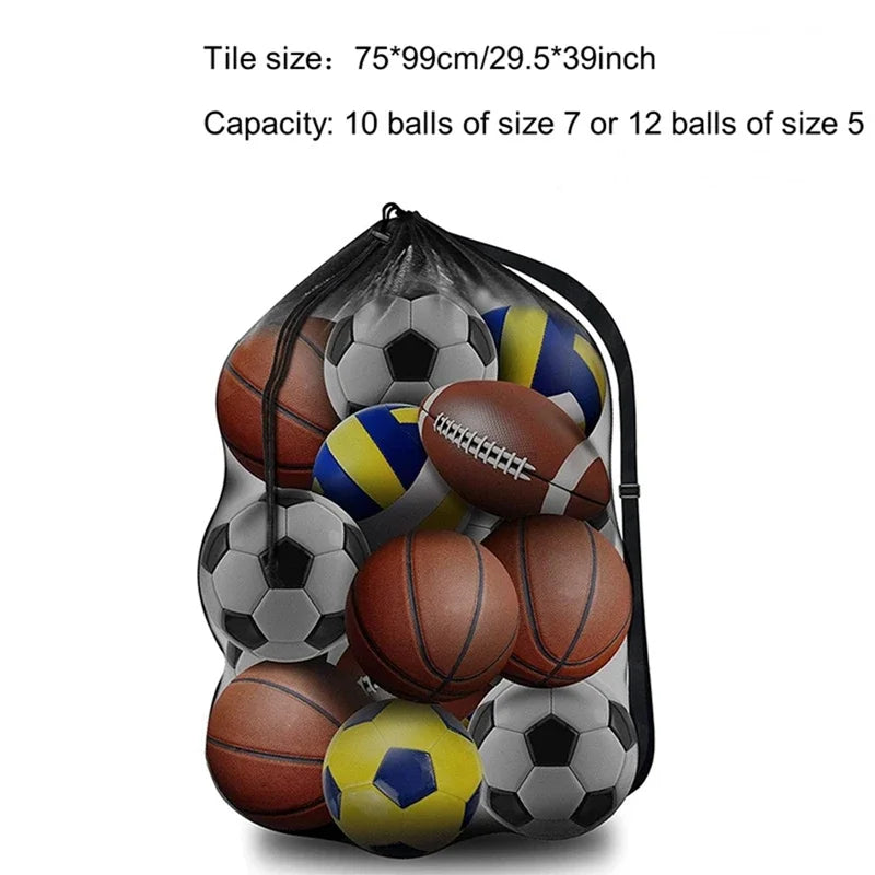 Mesh Soccer Ball Bag Extra Large Drawstring Basketball Storage Bag